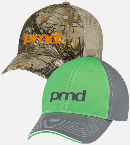 Camo and green hat with PMD logo